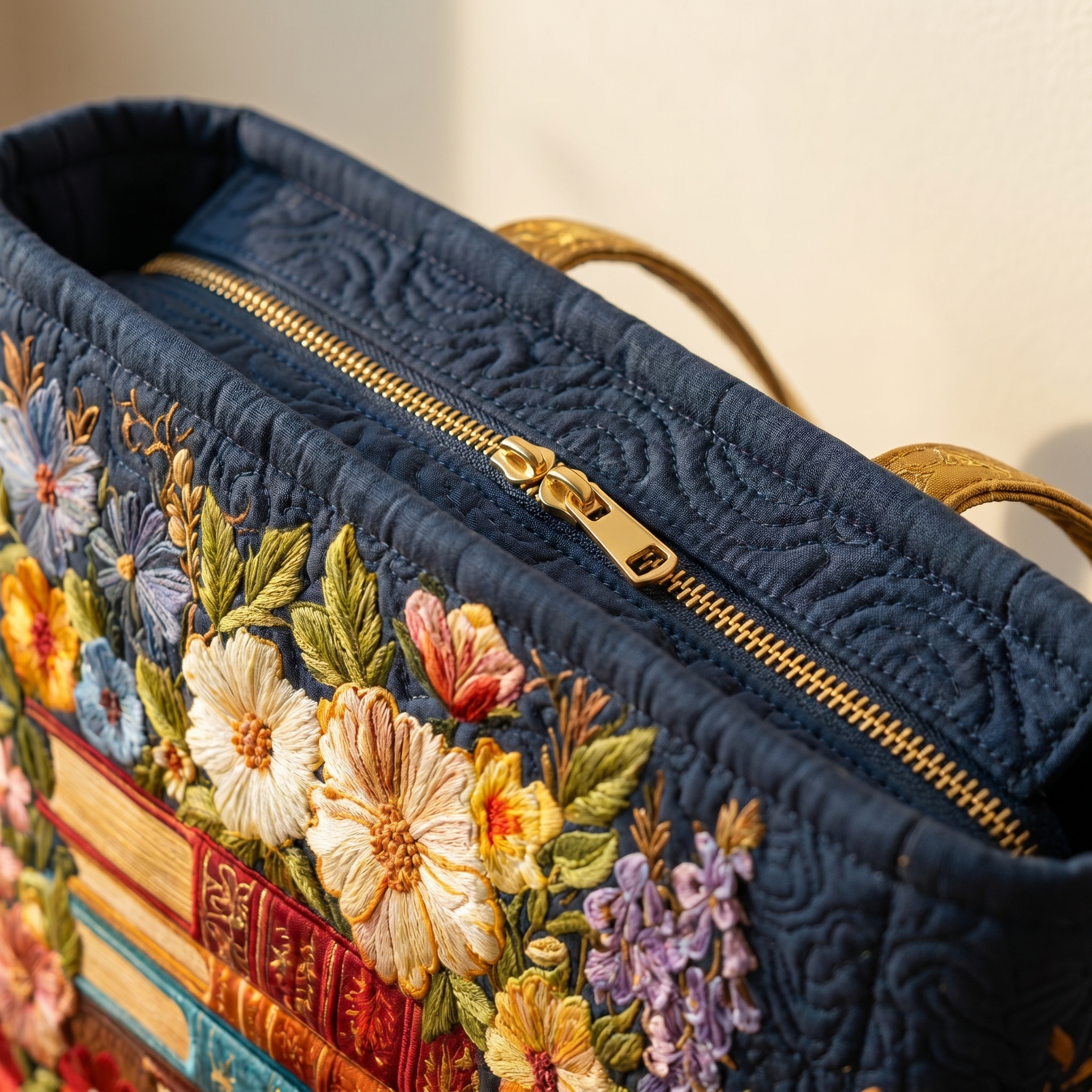 Artisanal Tote - Floral Print and Books