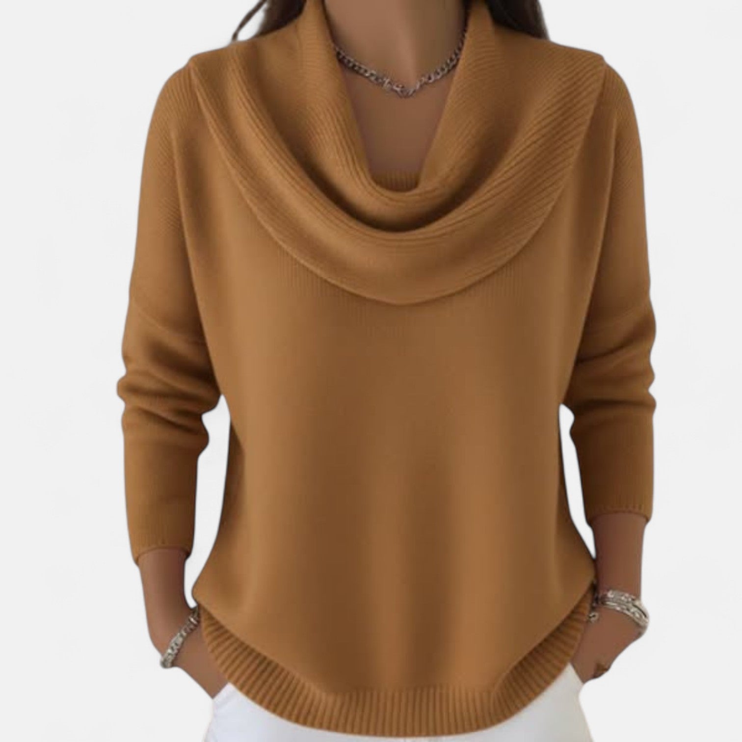 Wool-Blend Cowl-Neck Sweater