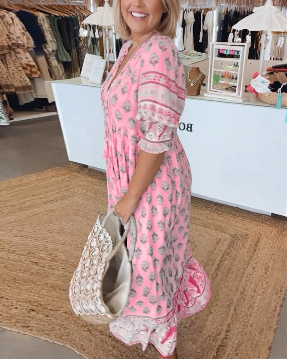 Naomi | Bohemian Midi Beach Dress