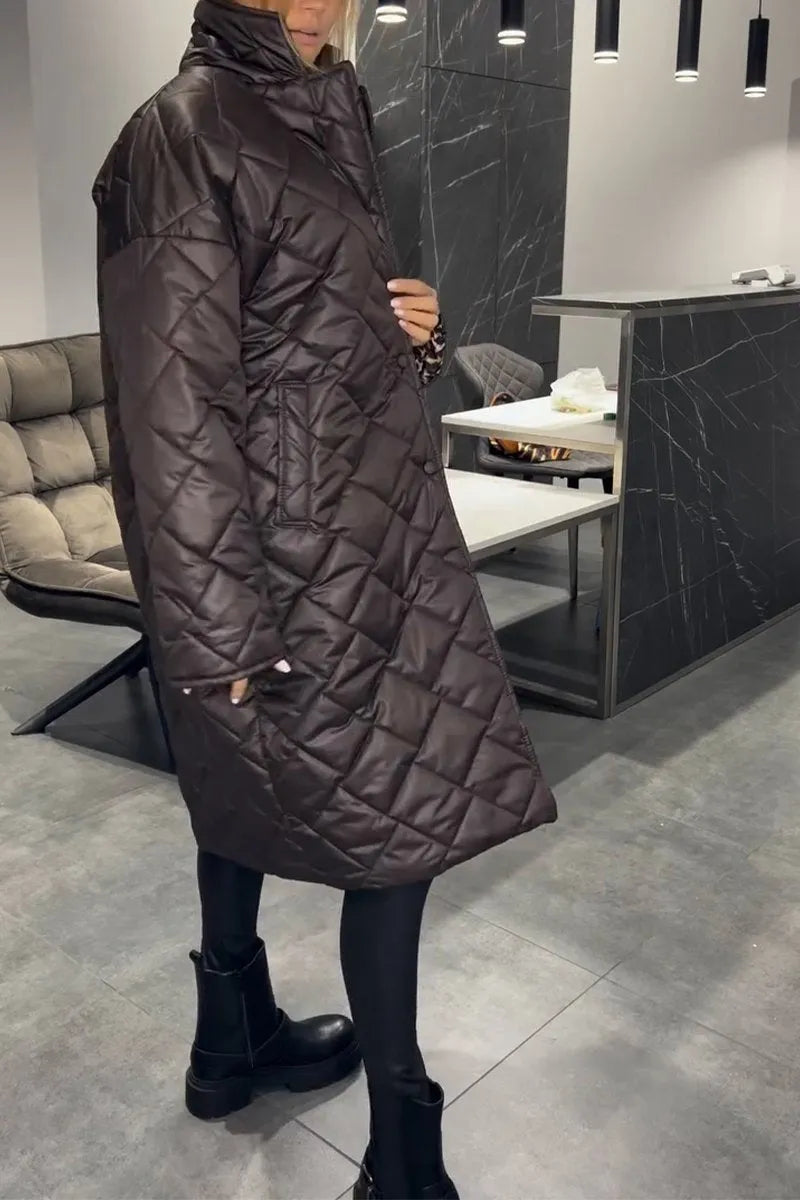 Reversible Quilted Mid-Length Coat
