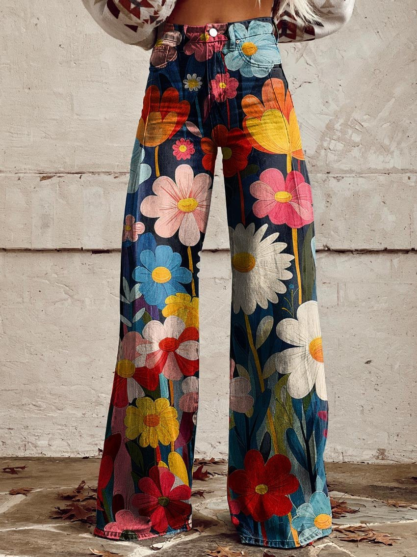 LΓ©na - Floral Wide Leg Trousers