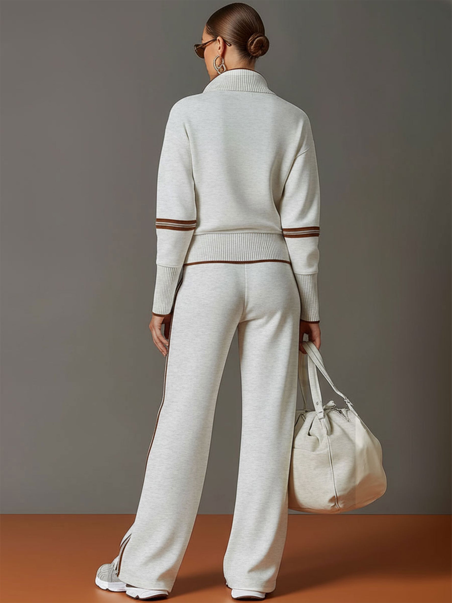 Priscilla - Elegant Sporty Complete with Half Zip Sweatshirt