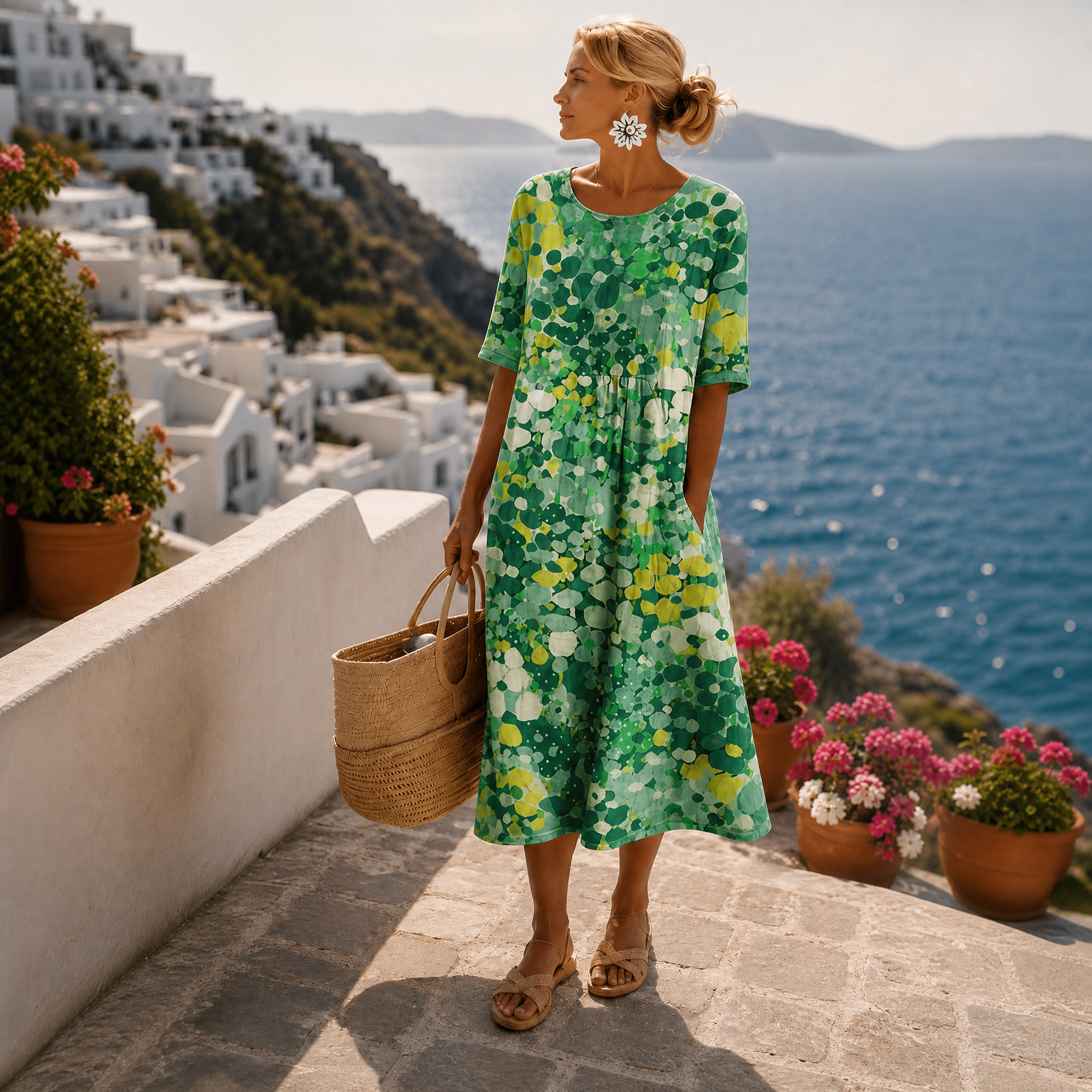Leonor | Light and Flowing Floral Midi Dress