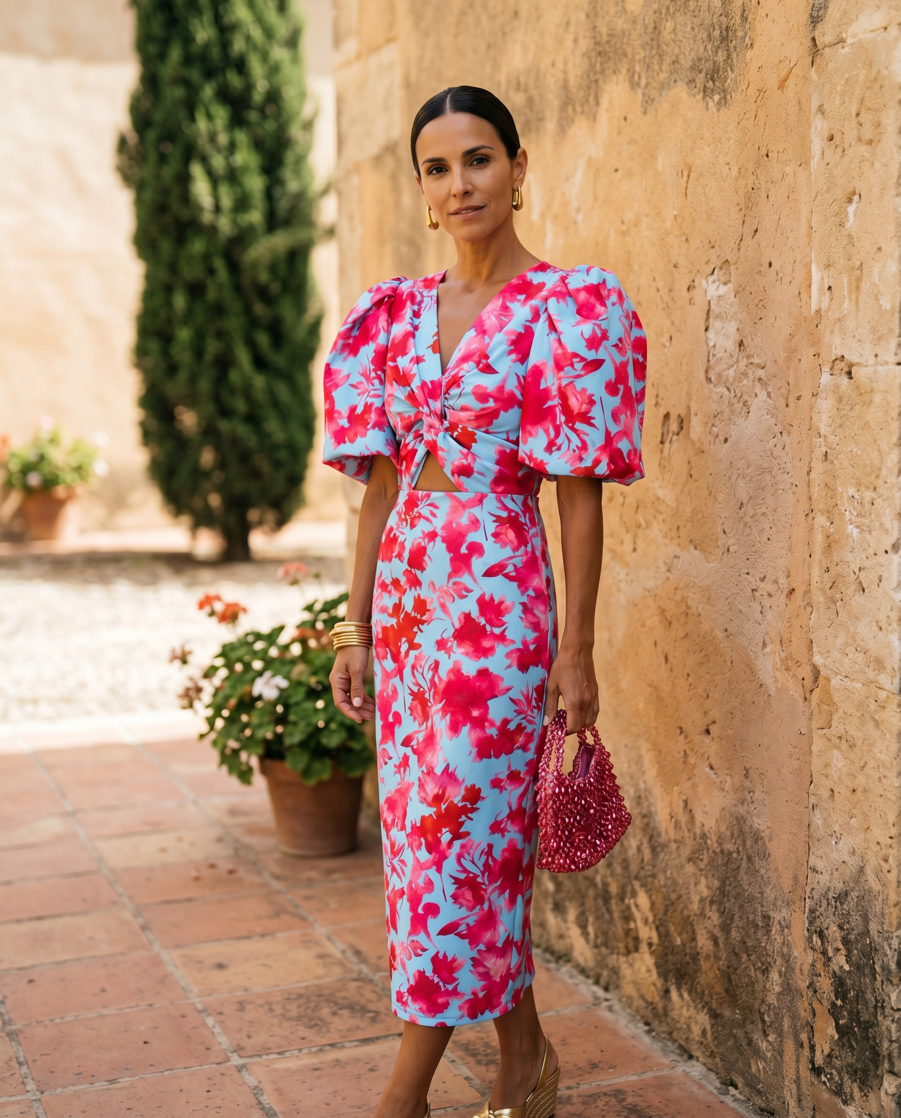 Madison | Puff-Sleeve Midi Dress