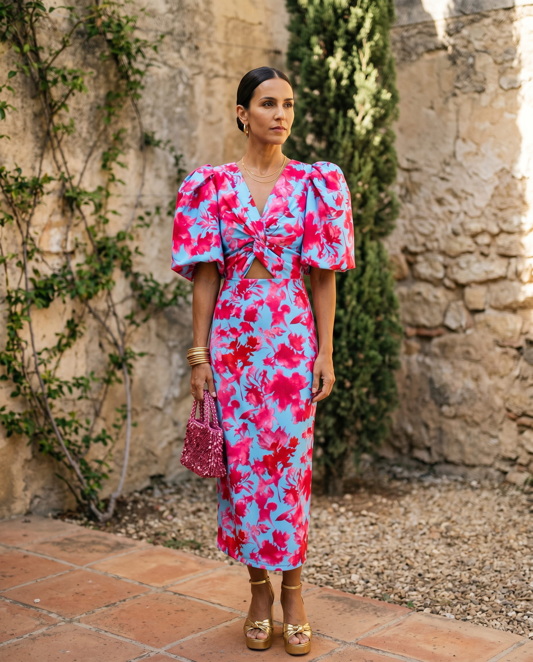 Madison | Puff-Sleeve Midi Dress