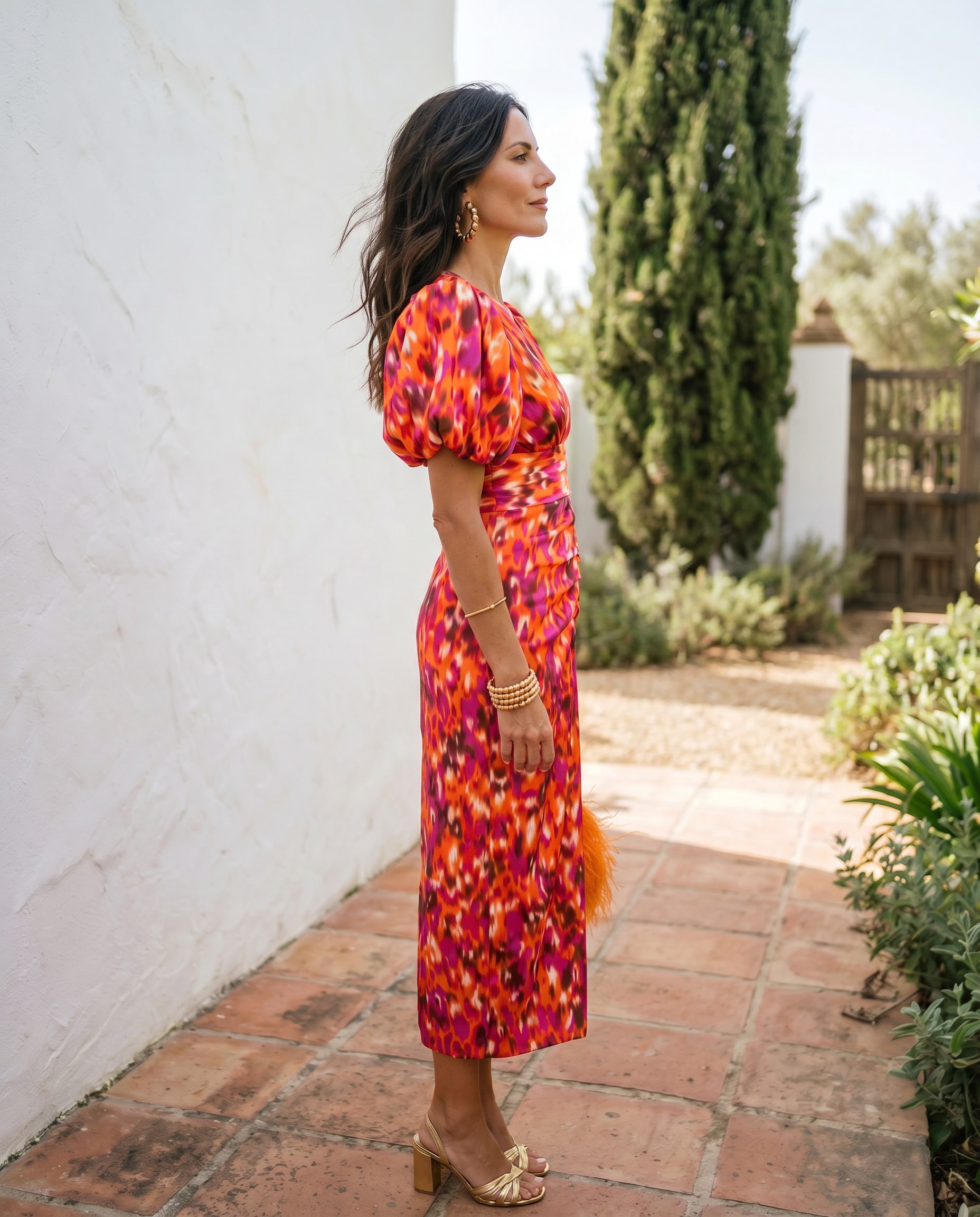 Madison | Puff-Sleeve Midi Dress