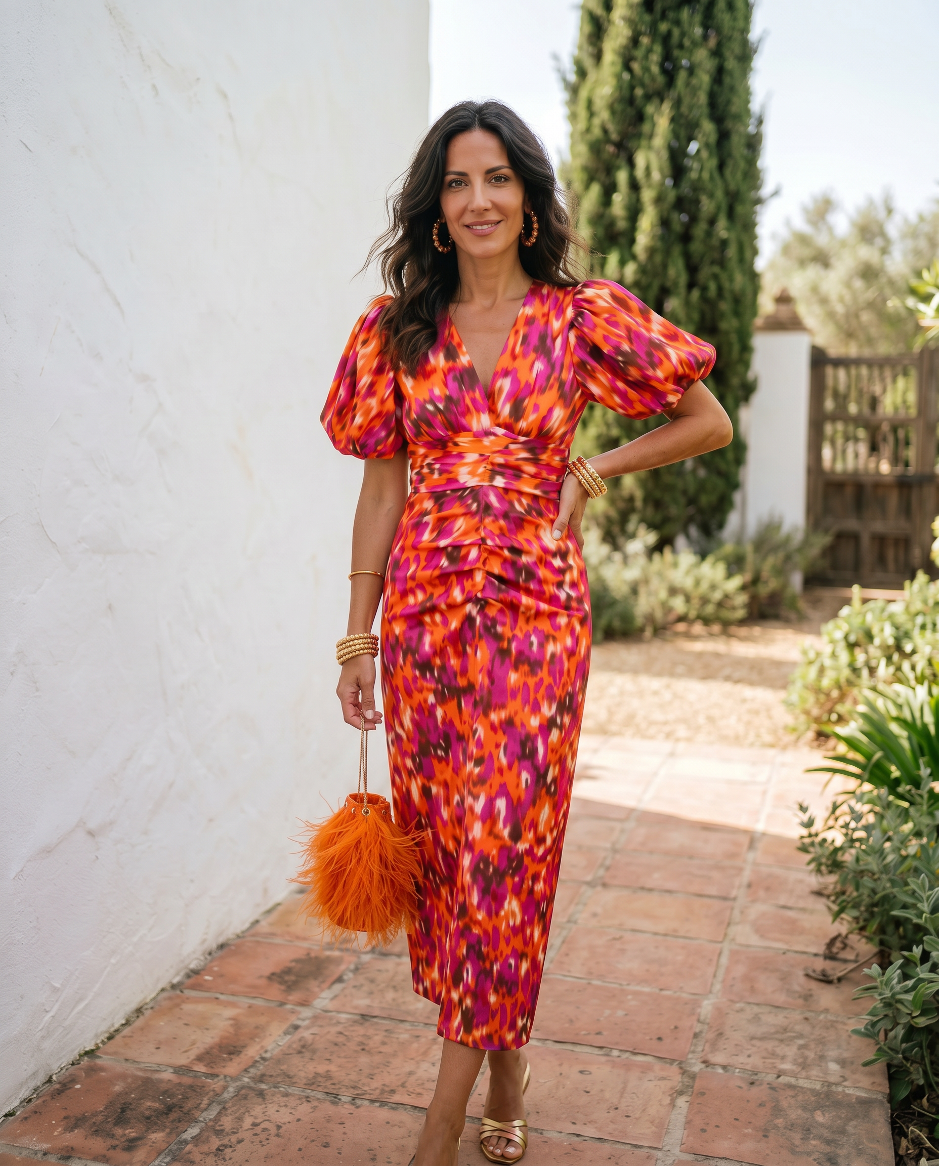 Madison | Puff-Sleeve Midi Dress