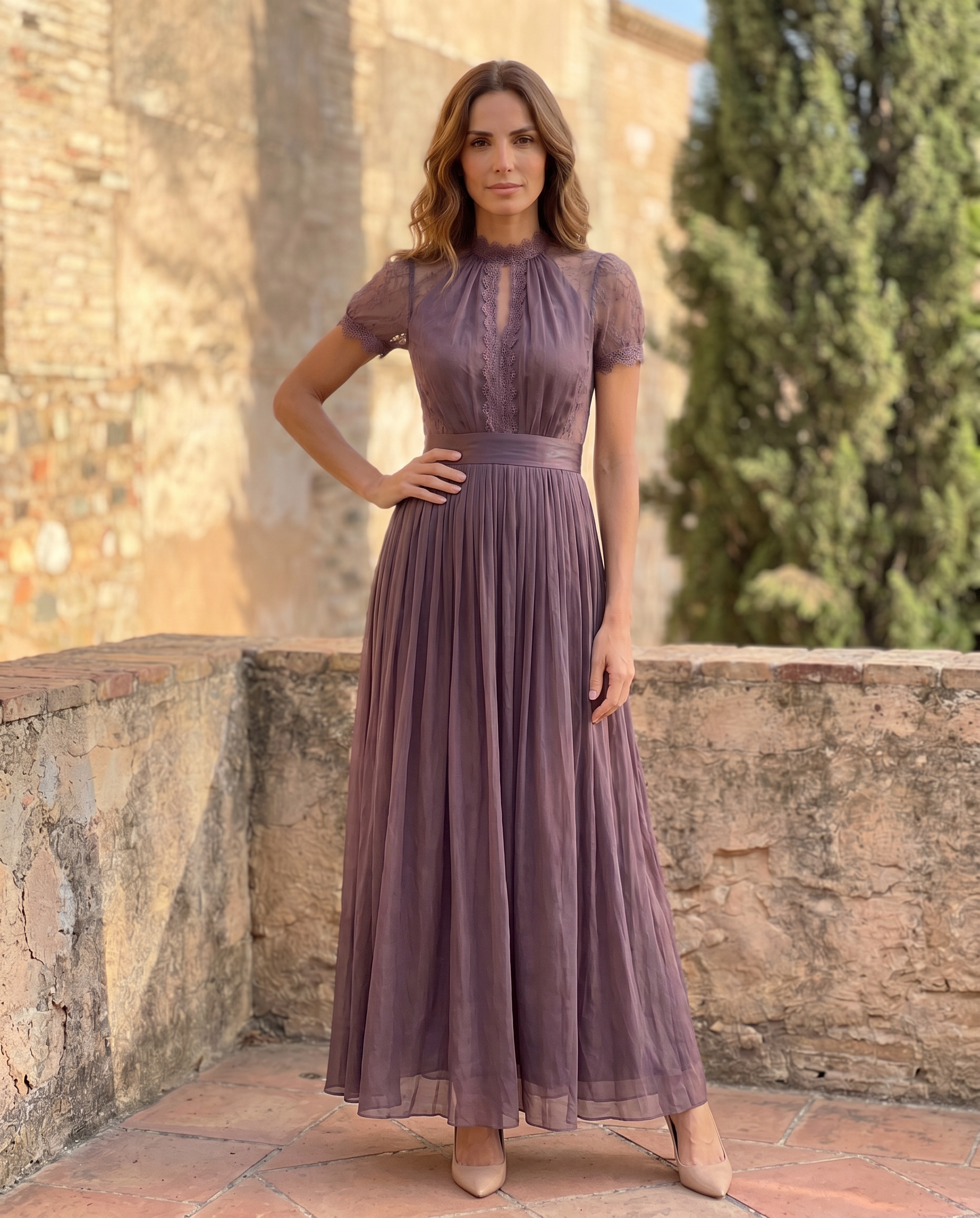 Imani | Chiffon Maxi Dress with Keyhole Neckline