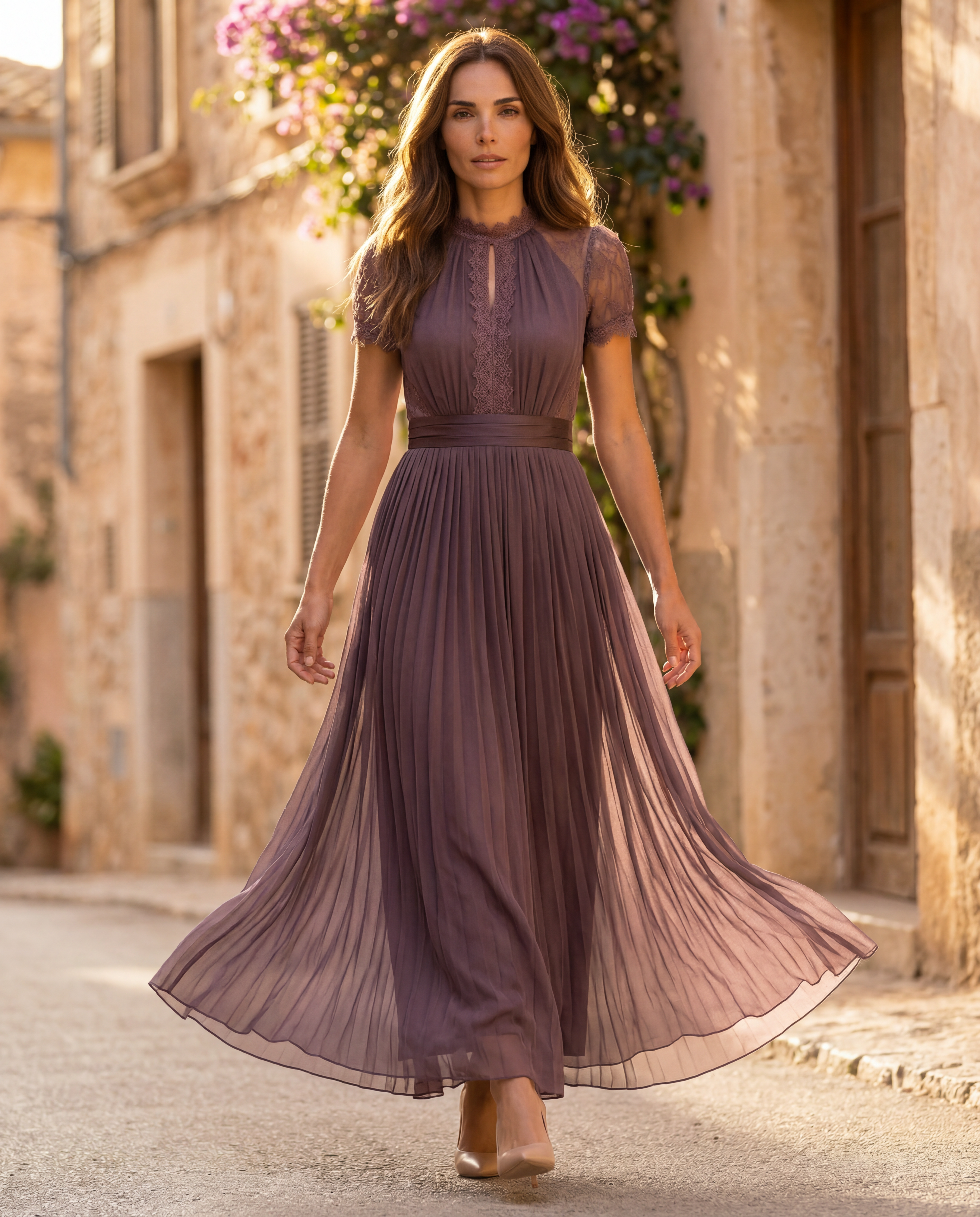 Imani | Chiffon Maxi Dress with Keyhole Neckline