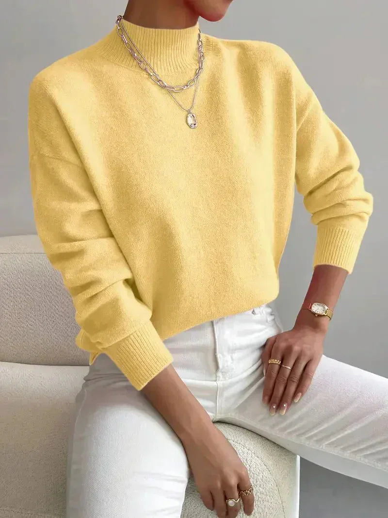 Harper | Crewneck Long-Sleeve Sweater with Ribbed Trim