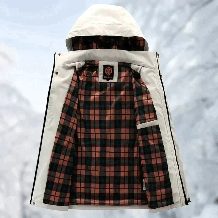 Waterdichte winterparka met capuchon voor heren – geïsoleerde utility-laag met meerdere zakken voor koud weer