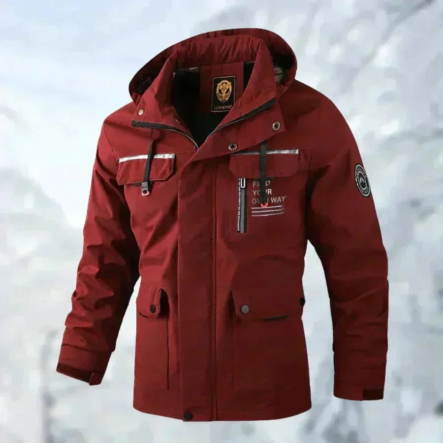 Waterdichte winterparka met capuchon voor heren – geïsoleerde utility-laag met meerdere zakken voor koud weer
