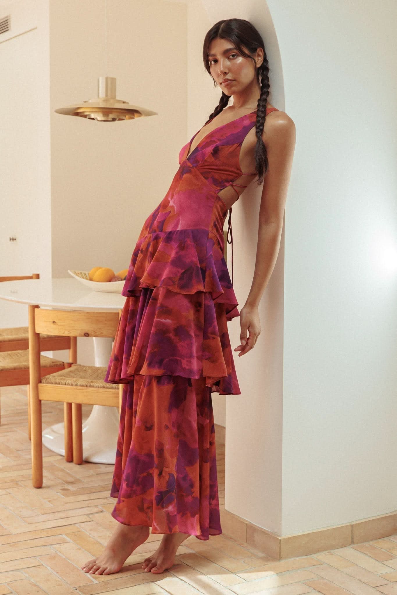 Eva | Midi Dress with Ruffles