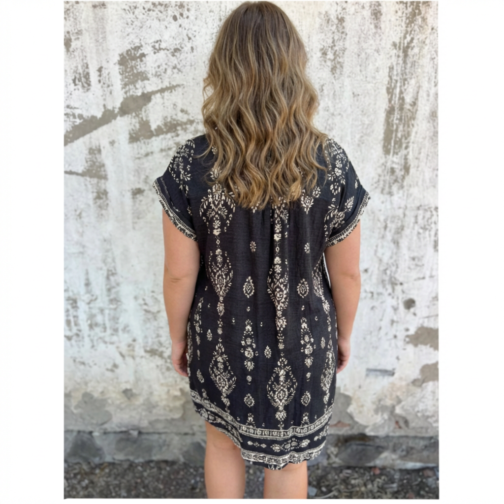 Jasmine | Printed A-Line Shirt Dress
