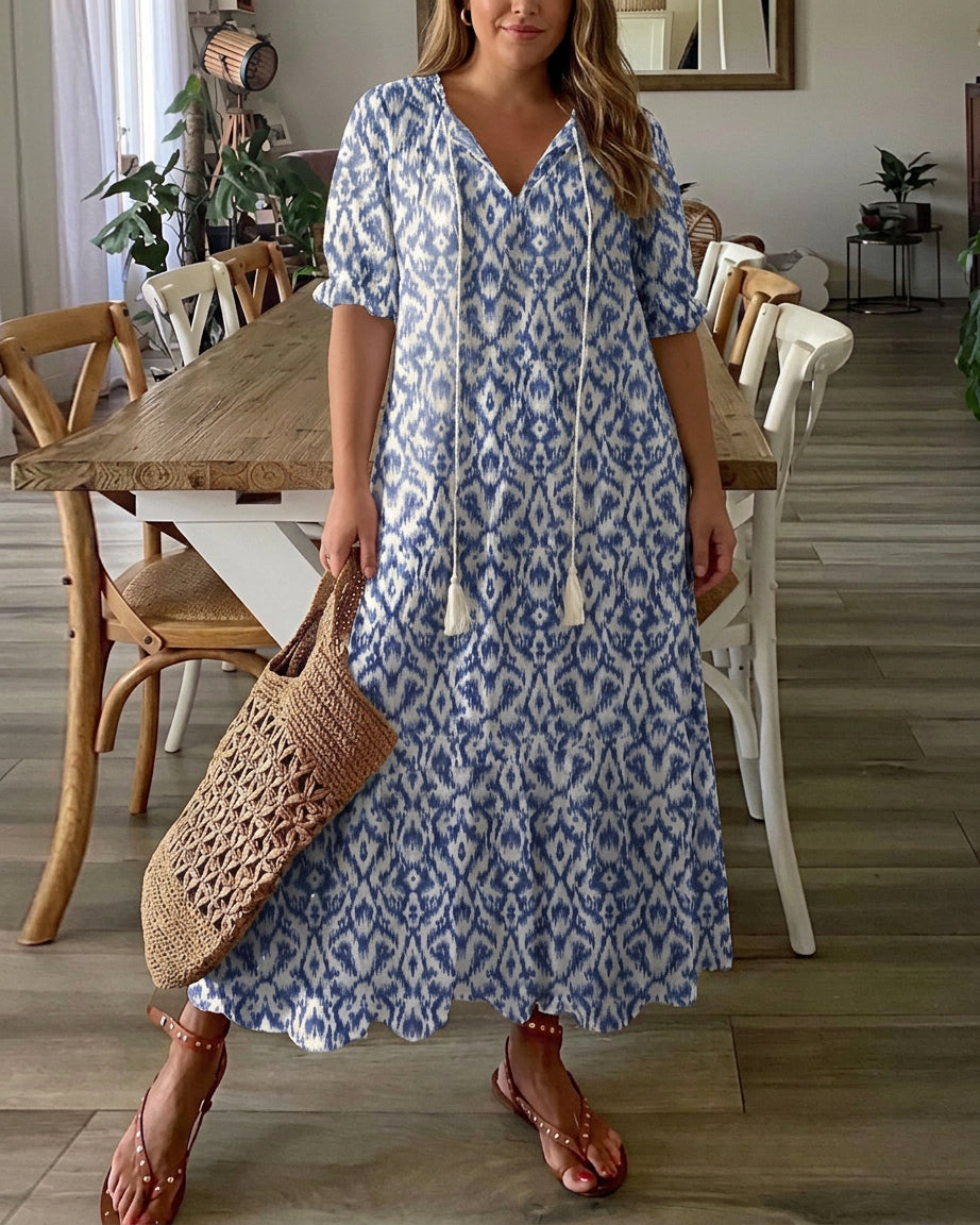 Marisol | Tummy-Coverage Boho Maxi Dress