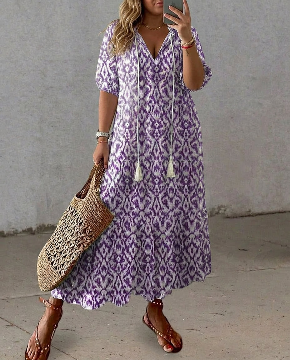Marisol | Tummy-Coverage Boho Maxi Dress