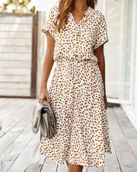 V-Neck Dress with Polka Dot Print