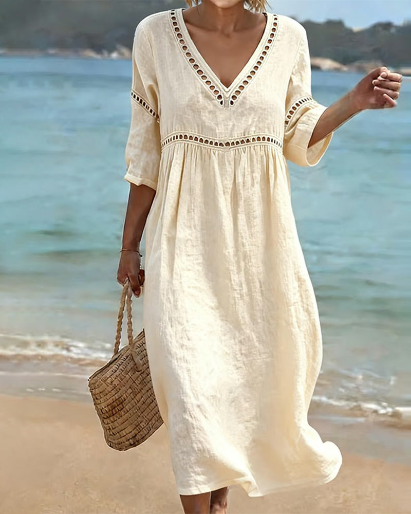 Casual Solid A-Line Dress