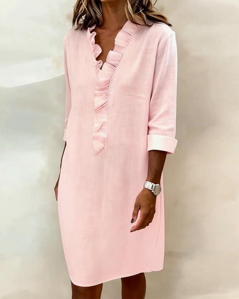Naomi | Ruffled V-Neck Dress