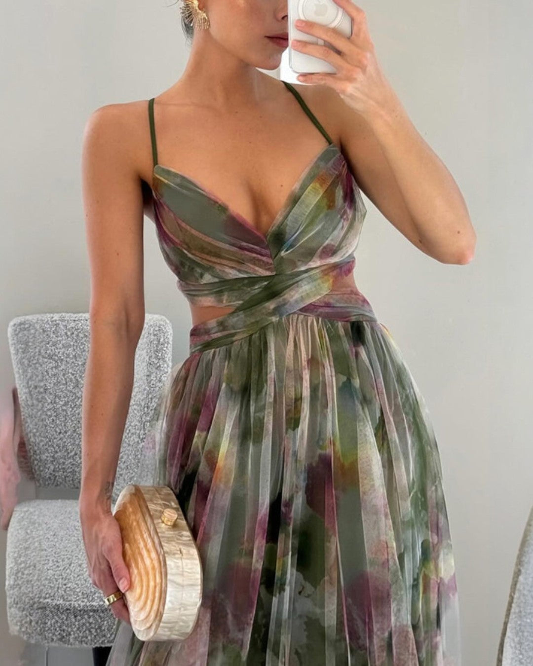 Naomi | Floral Chiffon Maxi Dress