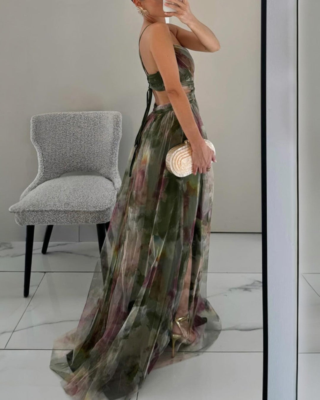Naomi | Floral Chiffon Maxi Dress