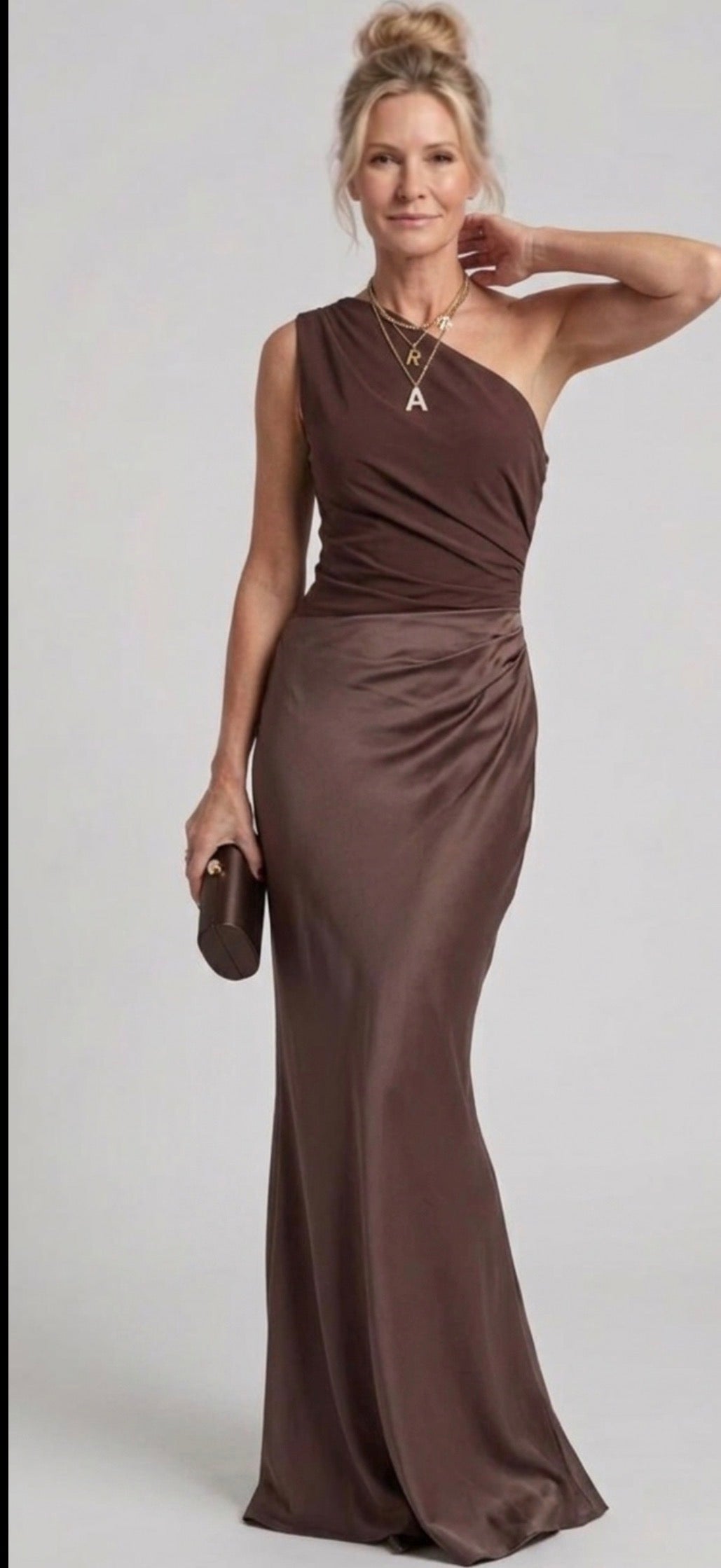 Naomi | Asymmetrical Satin Maxi Dress