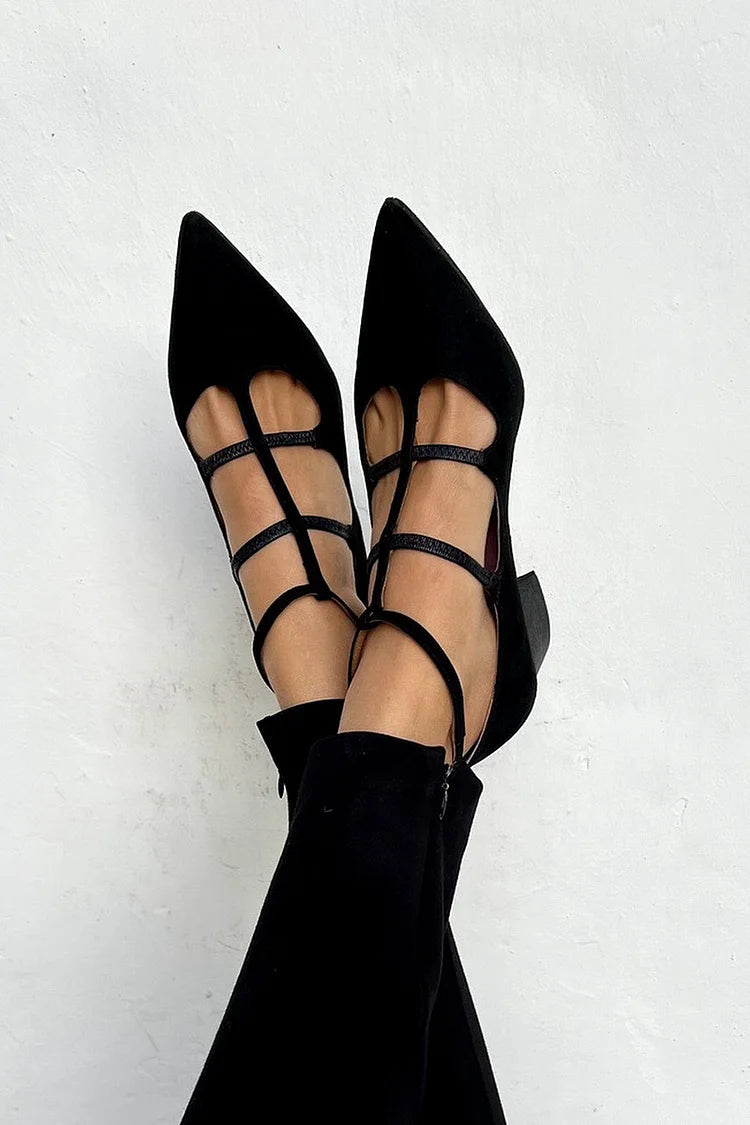 Riley | Pointed-Toe Strappy Ballet Flat