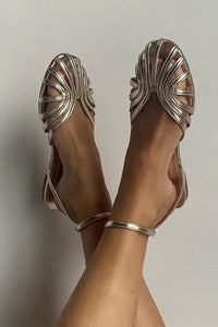 Vittoria | Golden Sandals with Jewelry
