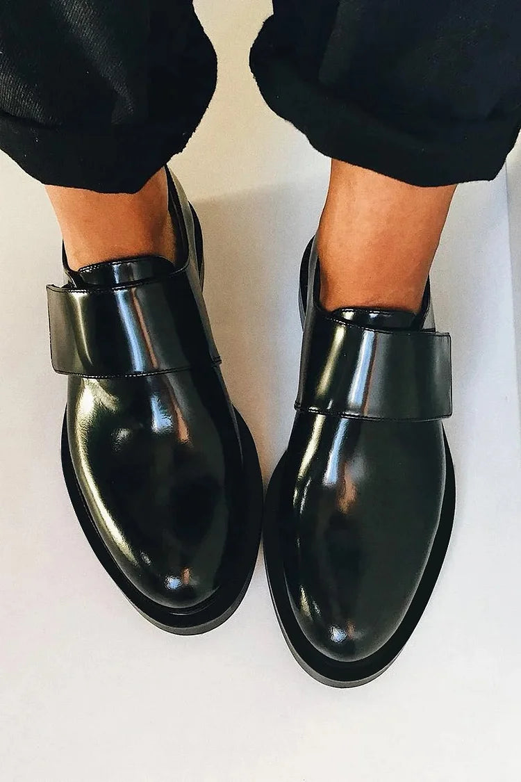 Rowan | Glossy Wide-Strap Loafers