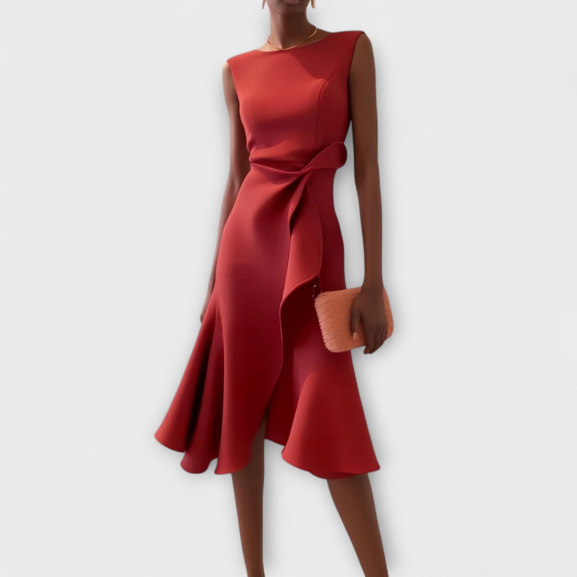 Nora | Midi Dress with Asymmetric Drape