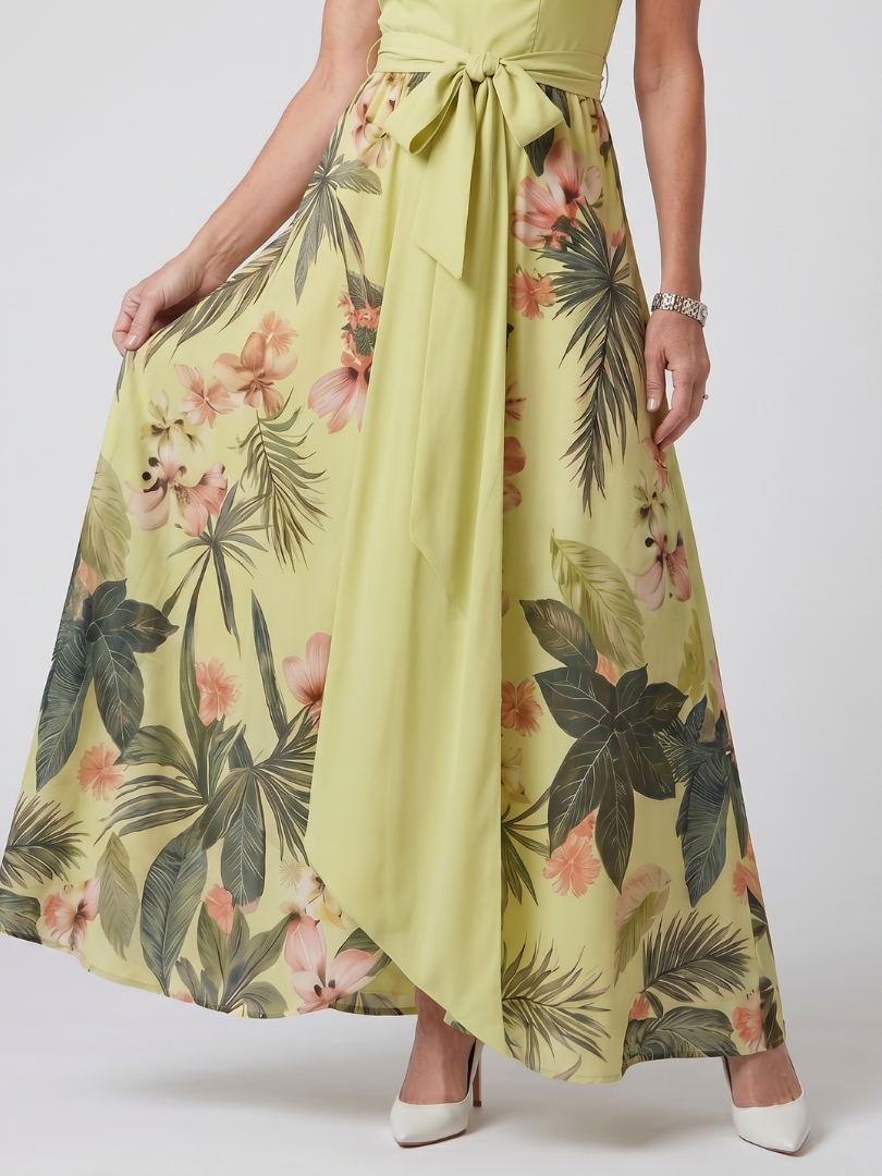 Imani | Halter Maxi with Botanical Panel
