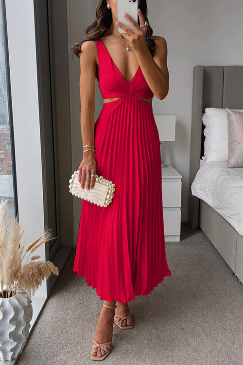 Sleeveless Twist-Front Maxi Dress