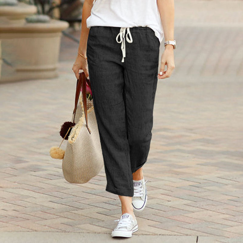 Naomi | Elastic-Waist Draped Pants