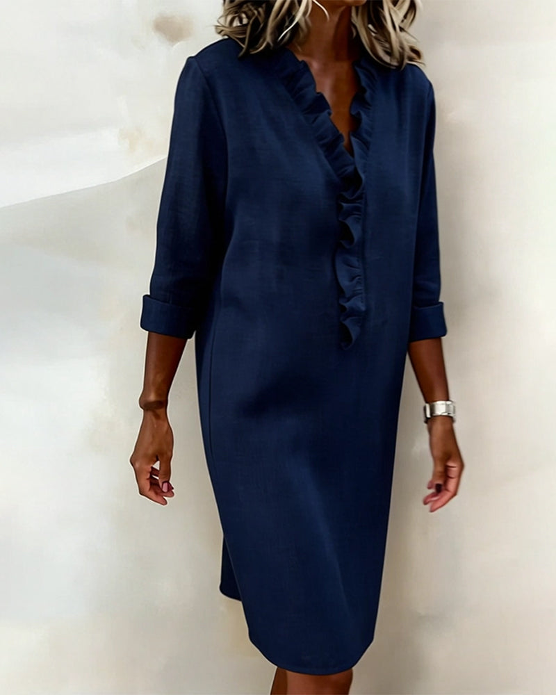 Naomi | Ruffled V-Neck Dress