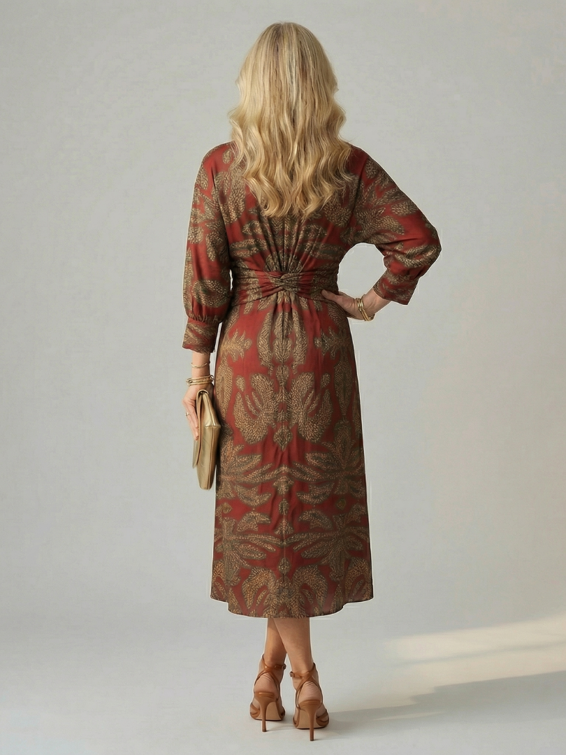 Imani | Long-Sleeve Wrap Midi Dress