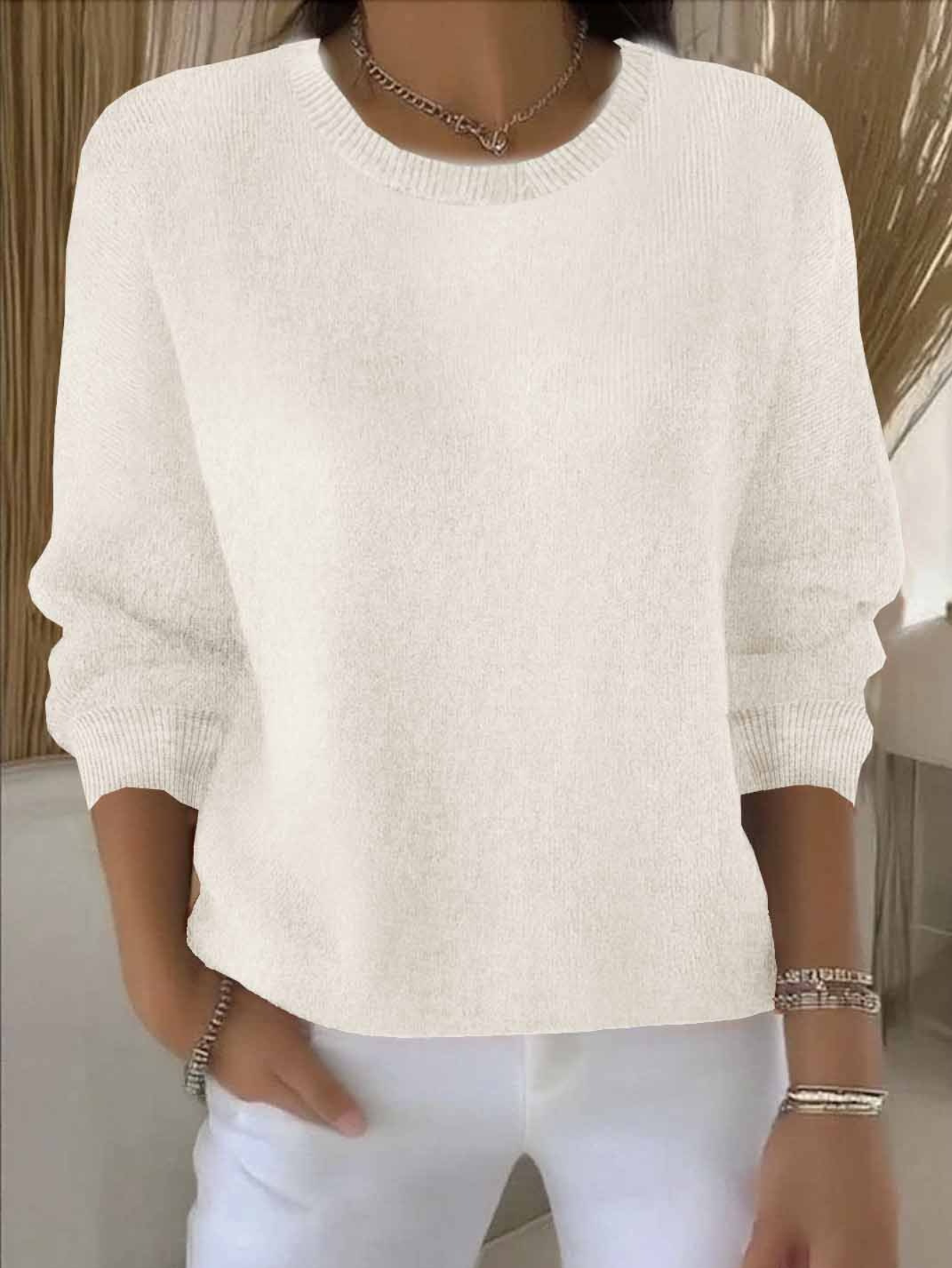 Monica | Textured Knit Pullover Sweater
