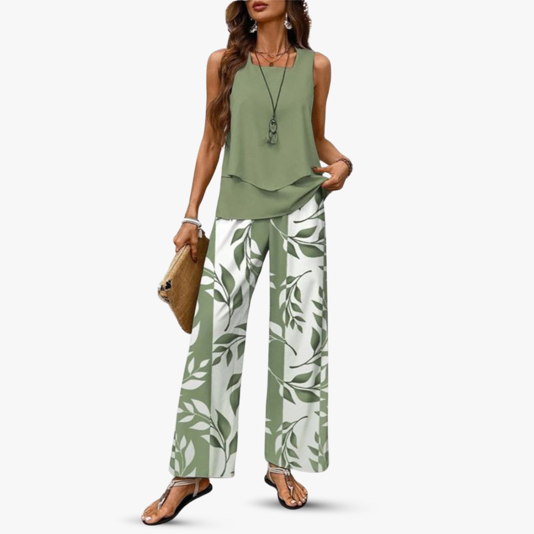 M&H | Sleeveless Top & Pants Set
