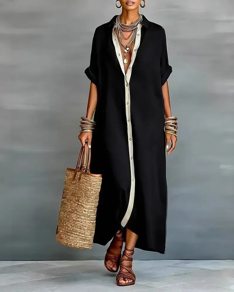 Harper | Shirt Dress with Lapel Draping