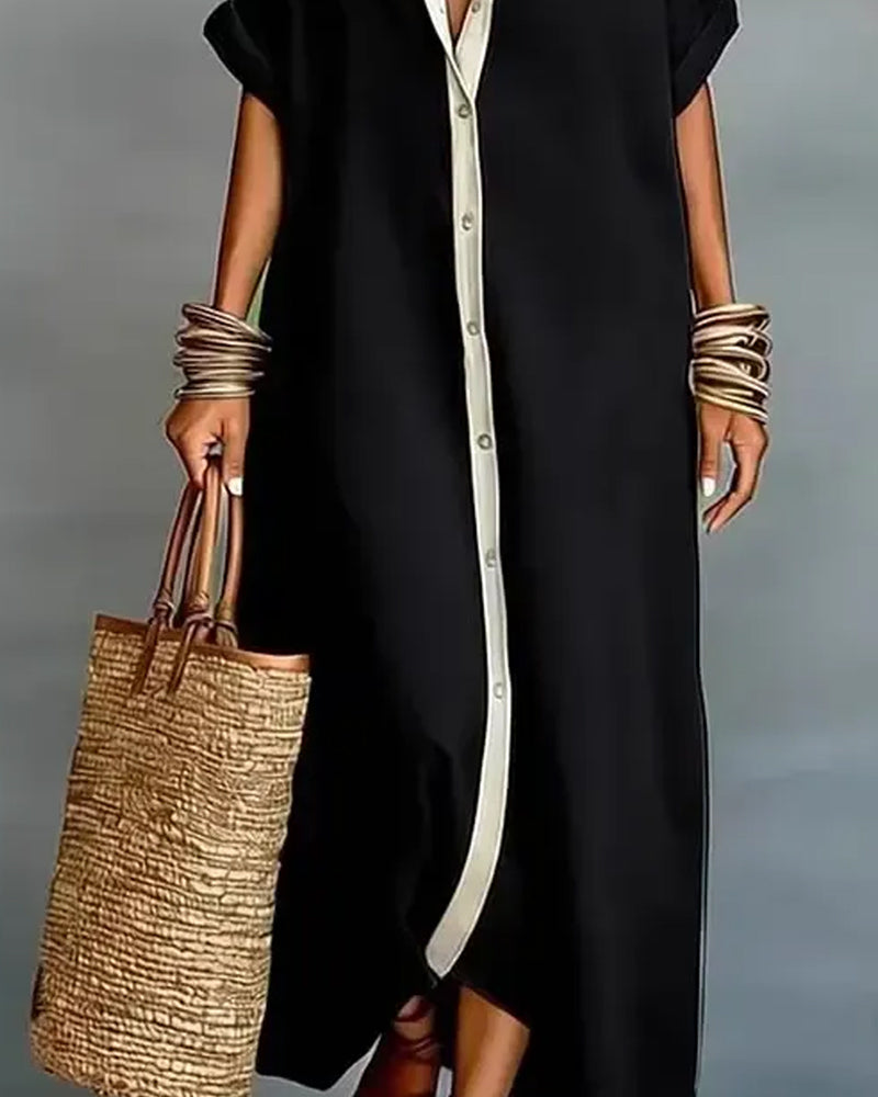 Harper | Shirt Dress with Lapel Draping