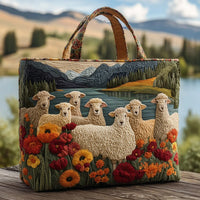 Handmade Ovejas bag in the lake