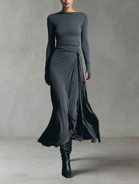 Alba - Long dress with side knot