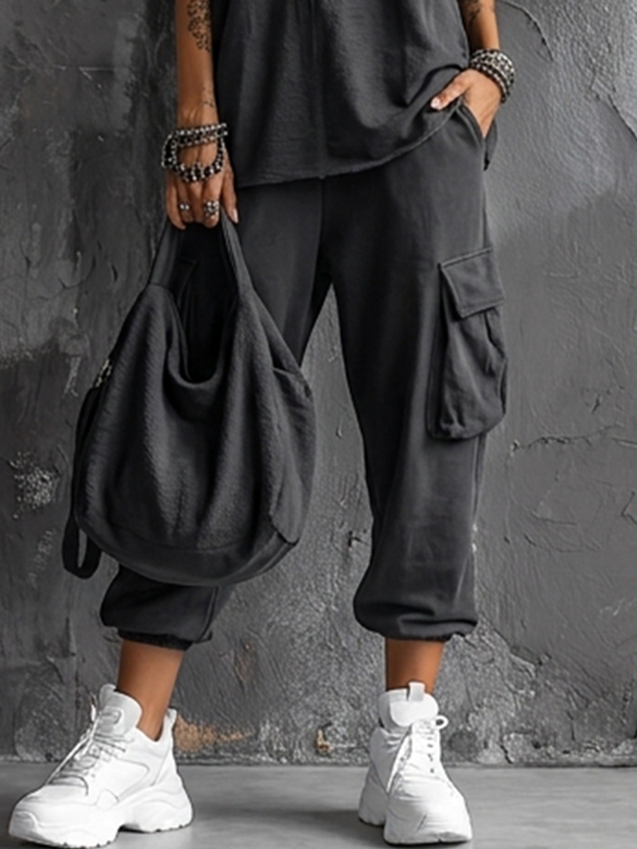 Maya | Sleeveless Top & Cargo Jogger Set, Cotton Blend