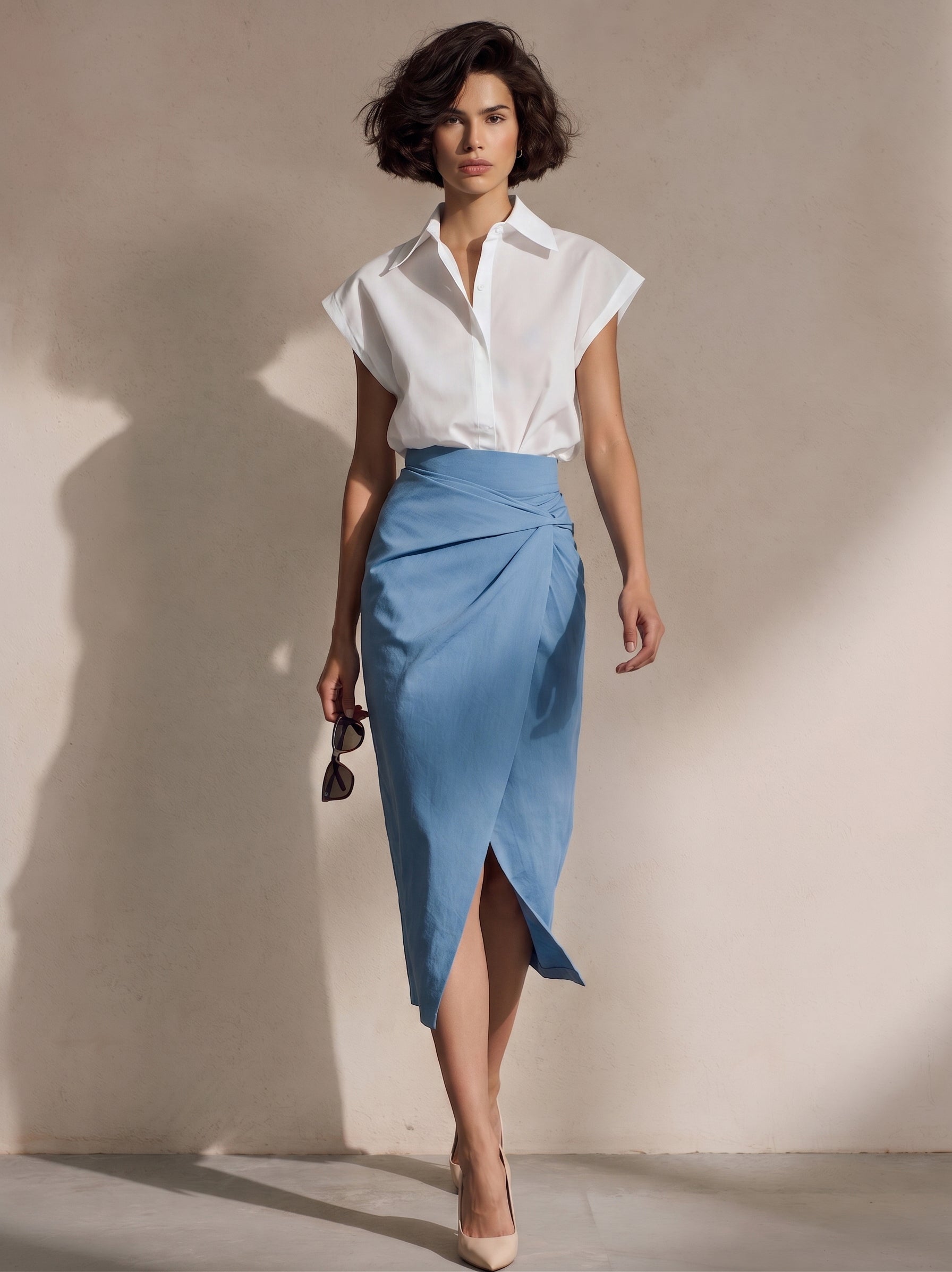 Naomi | Rayon Two-Piece Wrap Midi Set