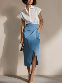 Naomi | Rayon Two-Piece Wrap Midi Set
