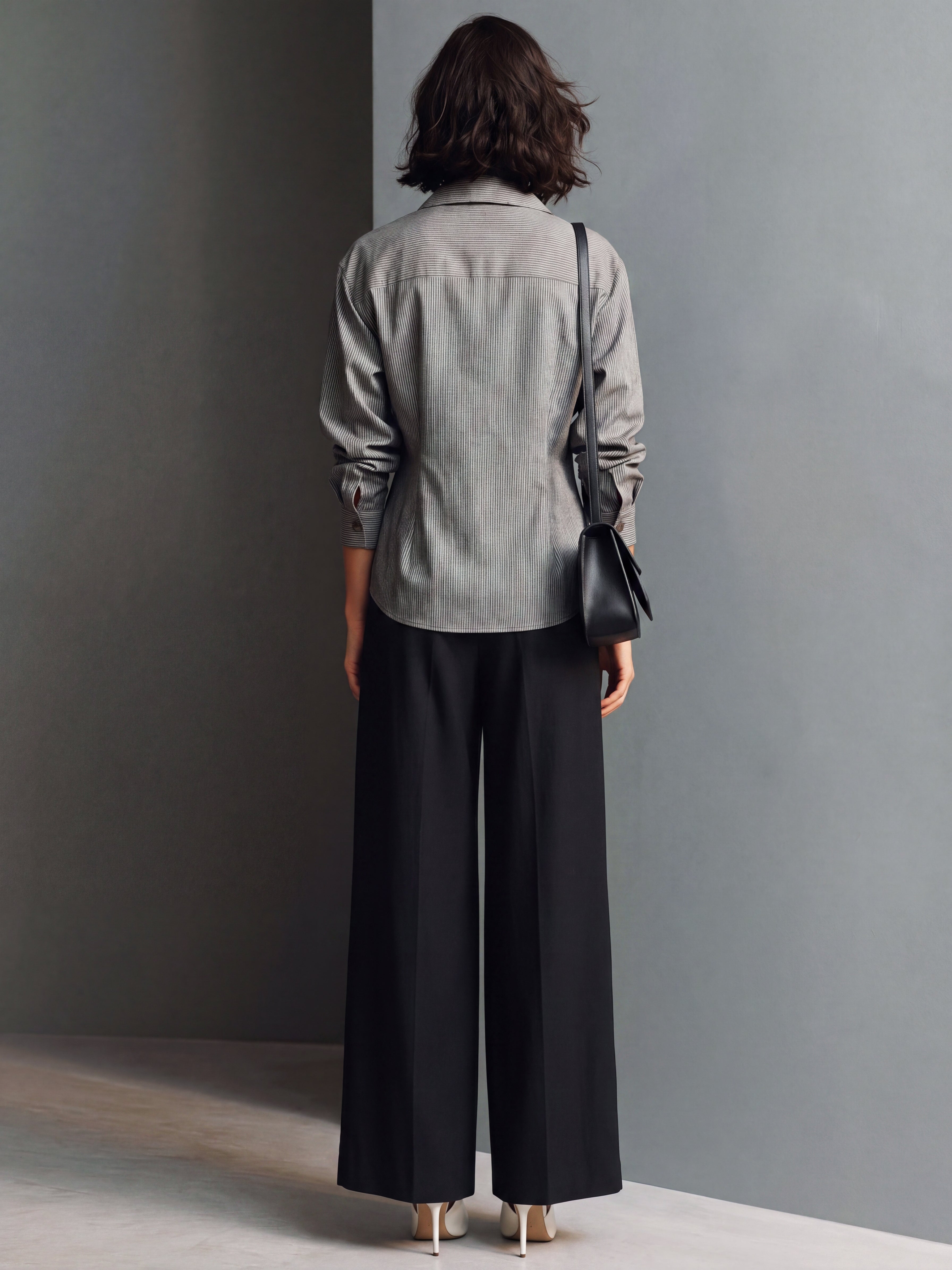 Jasmine | Tailored Pinstripe Blouse & Wide-Leg Trousers Set