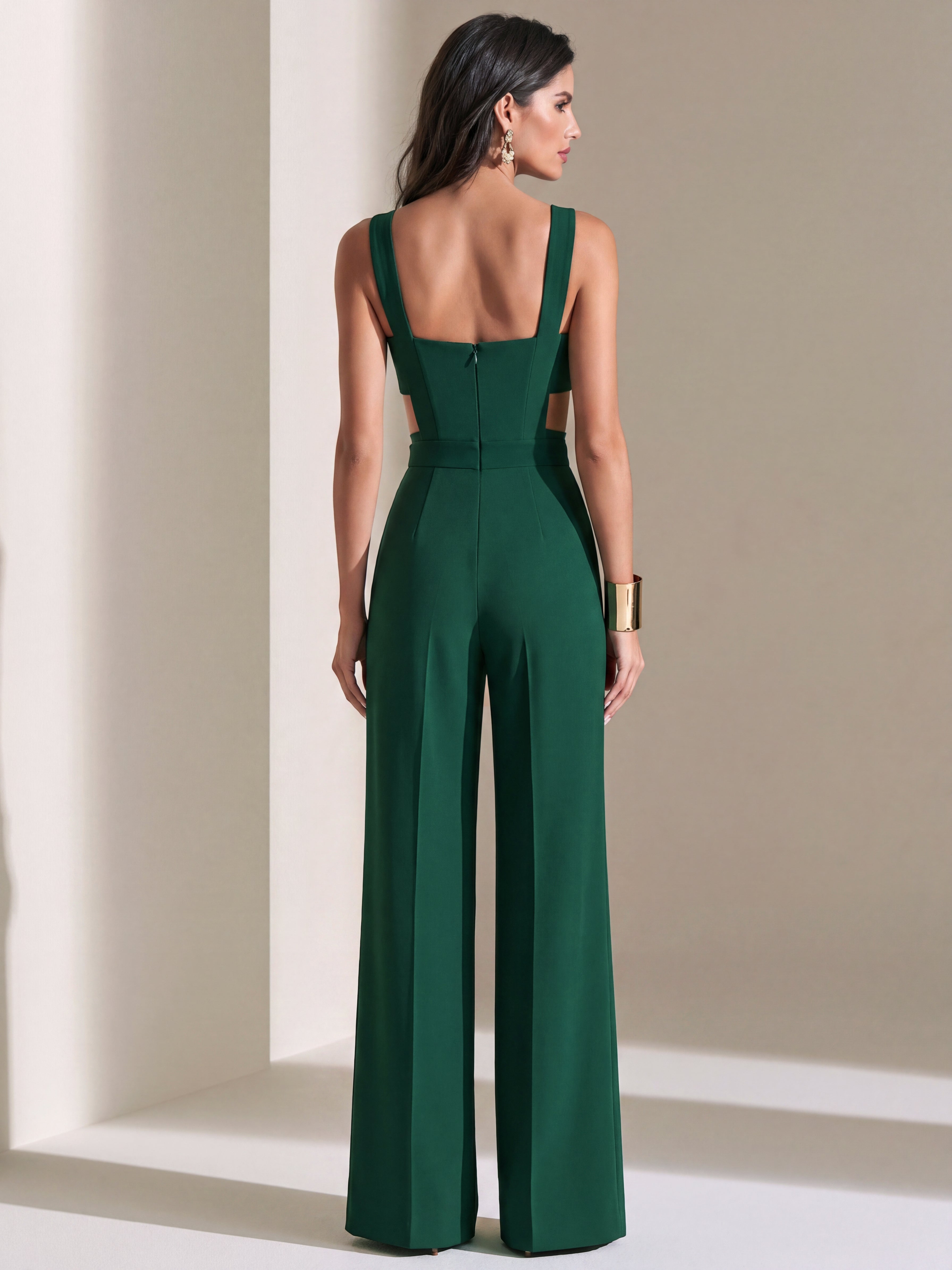 Harper | Tailored Square-Neck Wide-Leg Jumpsuit