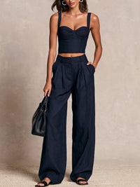 Naomi | Two-Piece Pinstripe Linen-Tencel Set