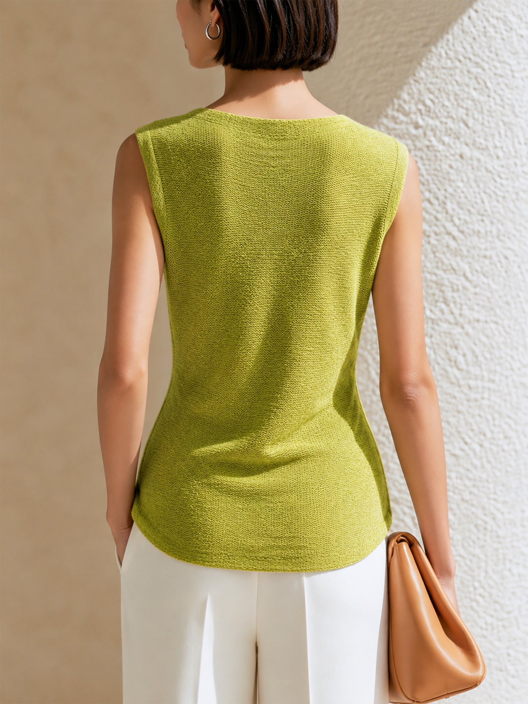Aisha | Sleeveless Knit Top with Side-Twist Waist
