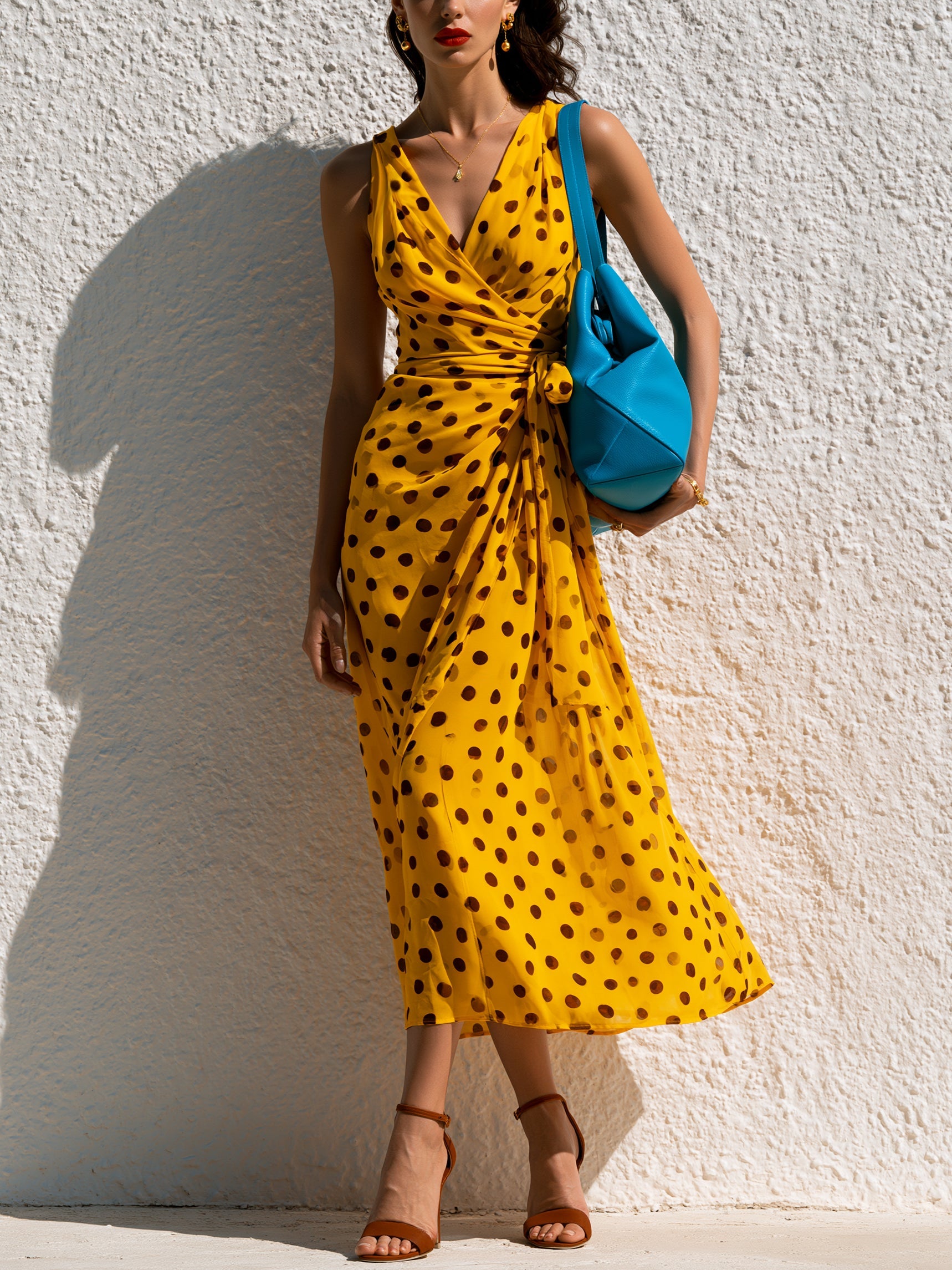 Simone | Chiffon Wrap Midi Dress