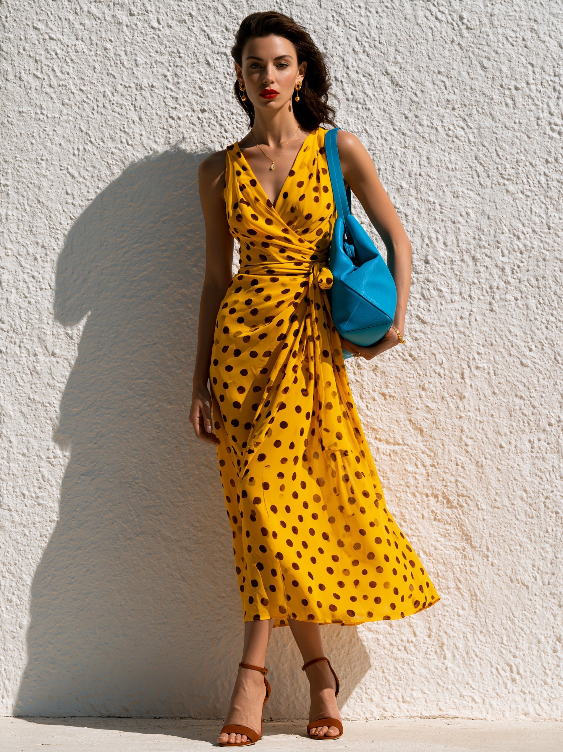 Simone | Chiffon Wrap Midi Dress